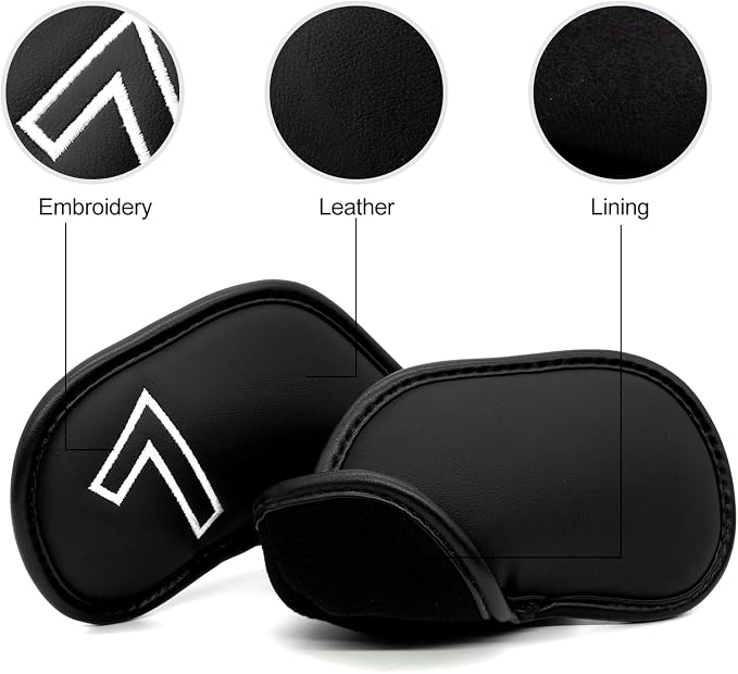 Montela Golf Iron Covers, Golf Iron Head Covers Leather Golf Iron Covers Set - Image 3
