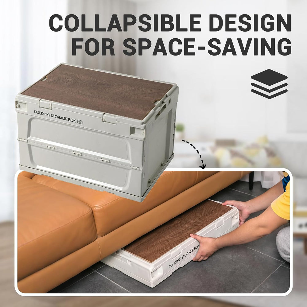Industrial Folding Storage Container, Heavy Duty Plastic Storage Bins with Lo...