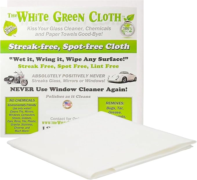 1-Pack Reusable Cleaning Cloth for Streak-Free Windows, Mirrors & All-Purpose by TheWhiteGreenCloth
