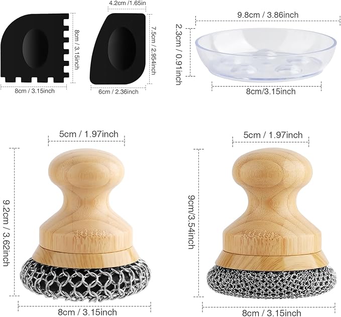 Cast Iron Scrubber and Scraper, Chain Mail Cleaner - Image 2