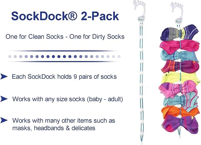 Sock Laundry Solution for Washing Drying & Storing Socks in Pairs, Clip & Hold - Image 6