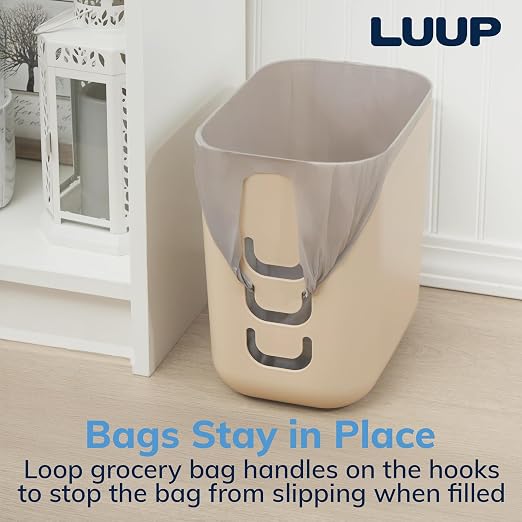 STORi Luup Bathroom Wastebasket, Secure Grocery Bags, Plastic Garbage Container - Image 4