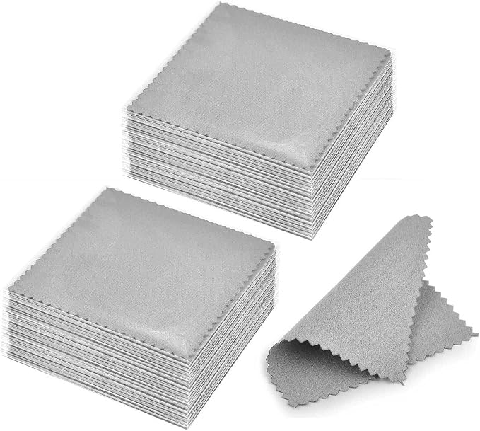 SEVENWELL 100pcs Jewelry Cleaning Cloth Gray Polishing Cloth by SEVENWELL