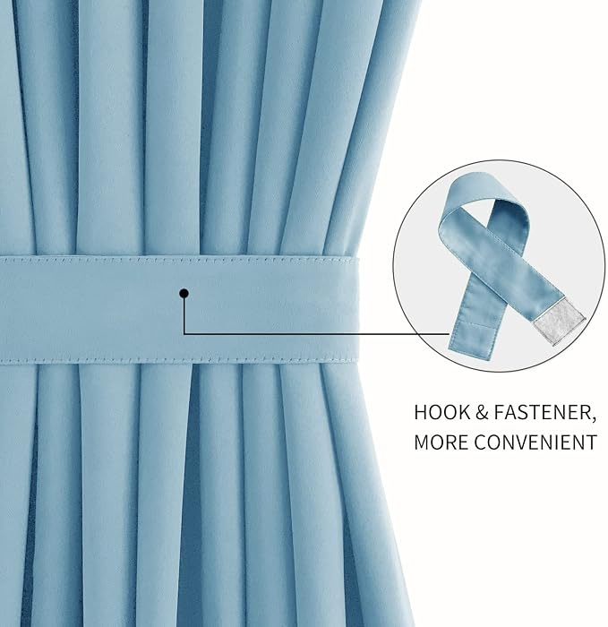 DWCN French Door Curtains – Rod Pocket Thermal Blackout Curtain - Image 2