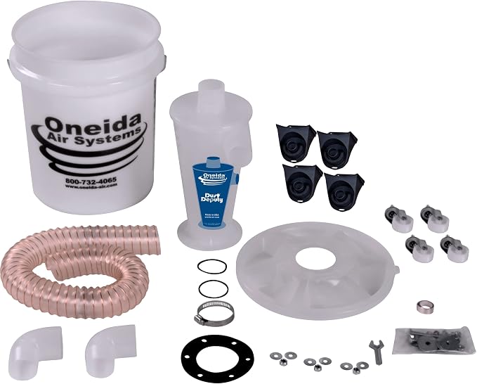 Oneida Air Systems Dust Collector & Cyclone Separator Kit w/ Clear Bucket - Image 2