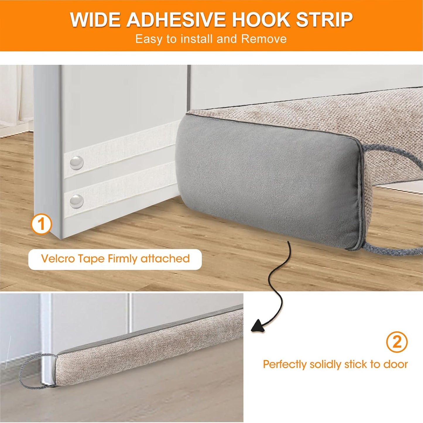 Weighted Door Draft Stopper, Beige, 38inch | Under Door Noise Blocker, Front Door Insulation, Weatherproof Strip, Energy Efficient