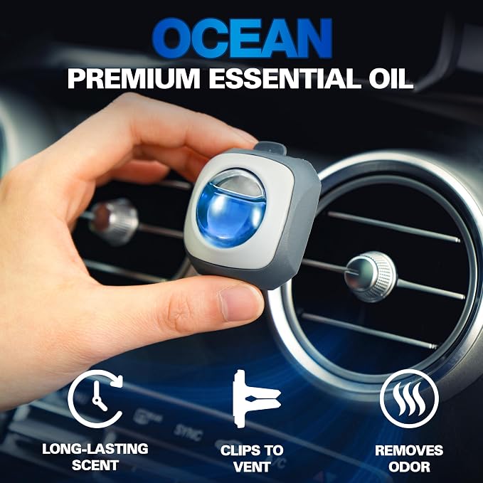 Air Jungles Ocean Scent Car Air Freshener Clip, 6 Vent Clips, 4ml Each - Image 2