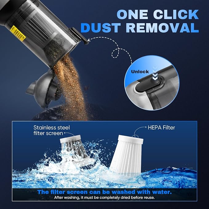 Saker Car Vacuum Portable Cordless 20000Pa Suction Power 4 in 1 Handheld - Image 7