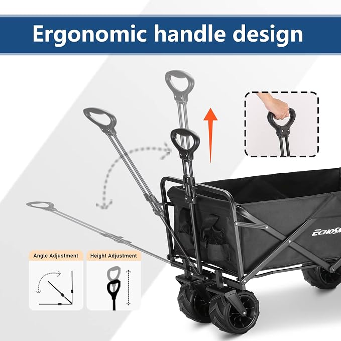 EchoSmile Heavy Duty 350 Lbs Capacity Collapsible Wagon, Outdoor Folding - Image 5