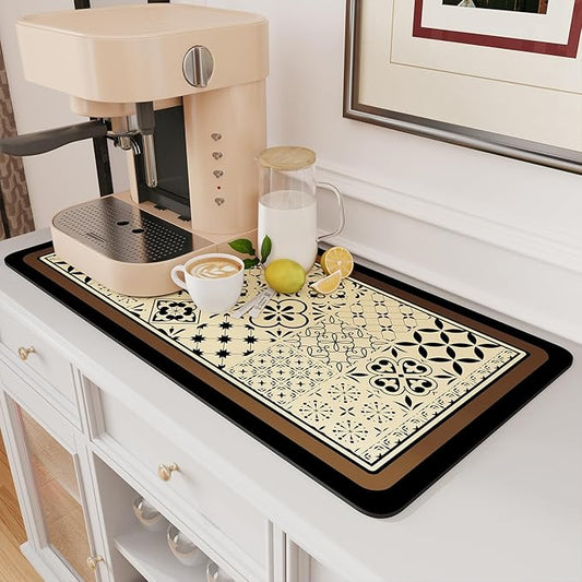 AMOAMI Coffee Mat Hide Stain Rubber Backed Absorbent Dish Drying Mat by AMOAMI