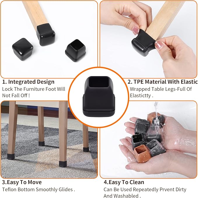 Ezprotekt 24 Pcs Chair Leg Sliders - Image 5