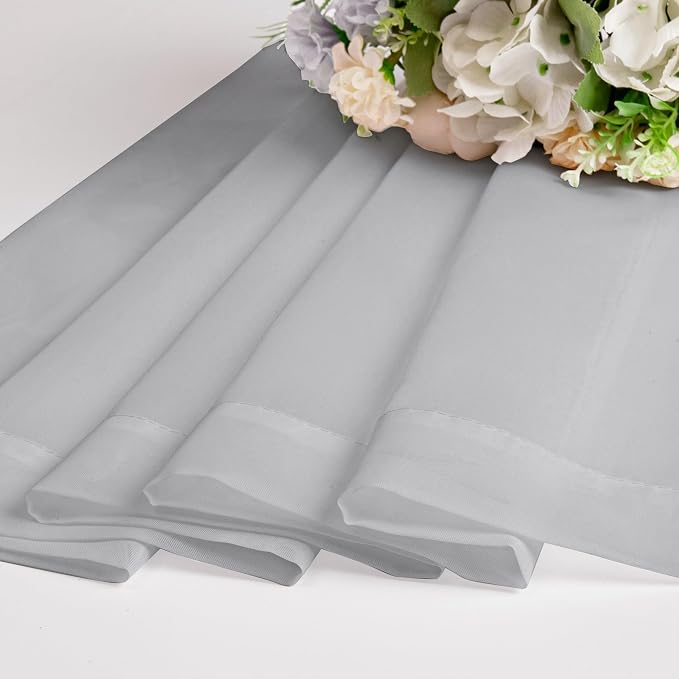 Chyhomenyc Sheer Light Grey Curtains 90 inches Long 2 Panels, Light Filtering - Image 5