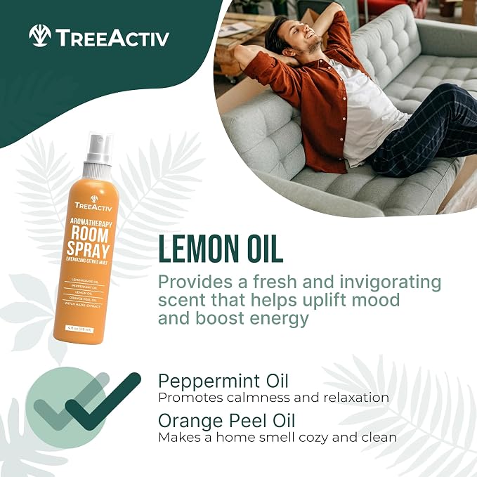 TreeActiv Aromatherapy Room Spray 4 oz, Natural Citrus Air Freshener, Essential - Image 6
