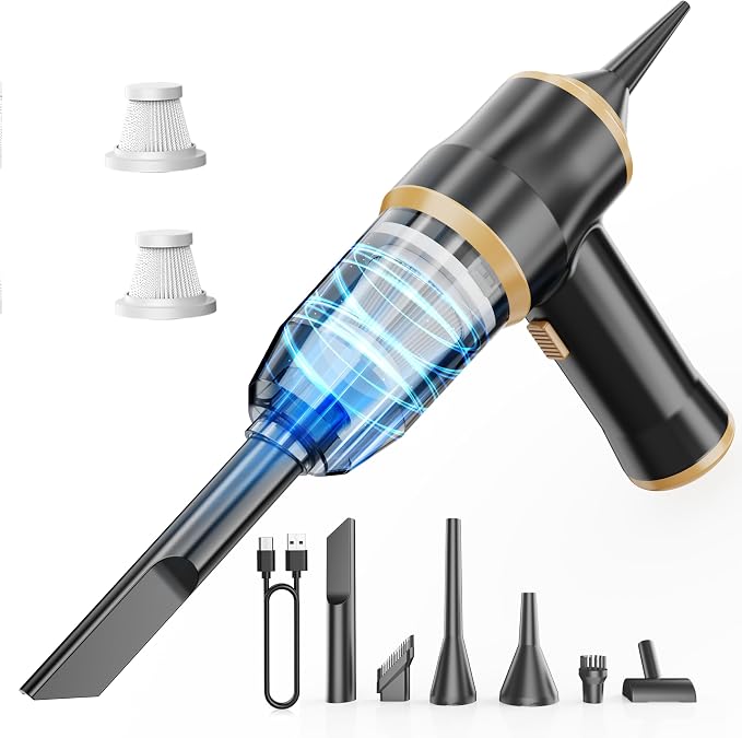 Mini Car Vacuum 15000Pa Portable Cordless Handheld Vacuum Cleaner and Air Duster by BELIBUY