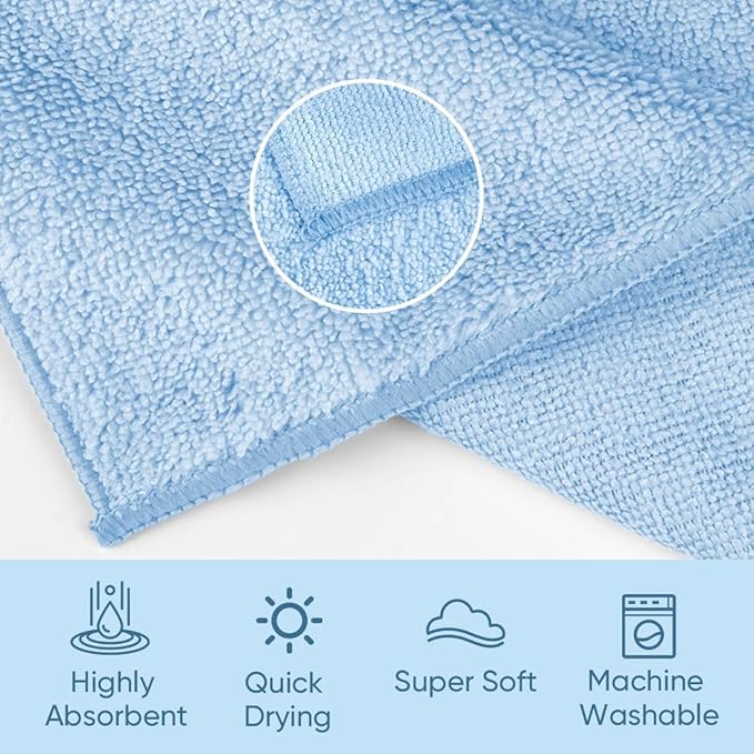 HOMEXCEL Microfiber Washcloths 12 Pack, Highly Absorbent and Soft Face Towel - Image 2
