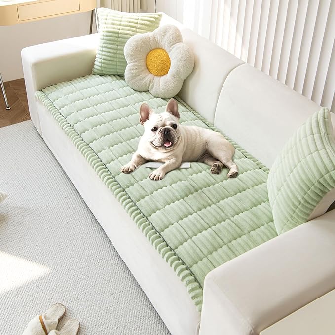OTOB Dog Couch Covers for 3 Cushion Washable Non Slip Plush Pet Friendly Bed by OTOB