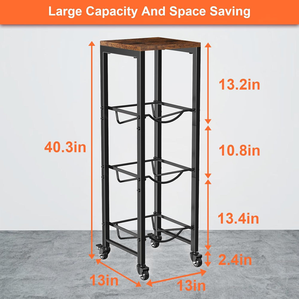 5 Gallon Water Bottle Jug Holder 3-Tier Water Bottle Holder Organizer with Lo...