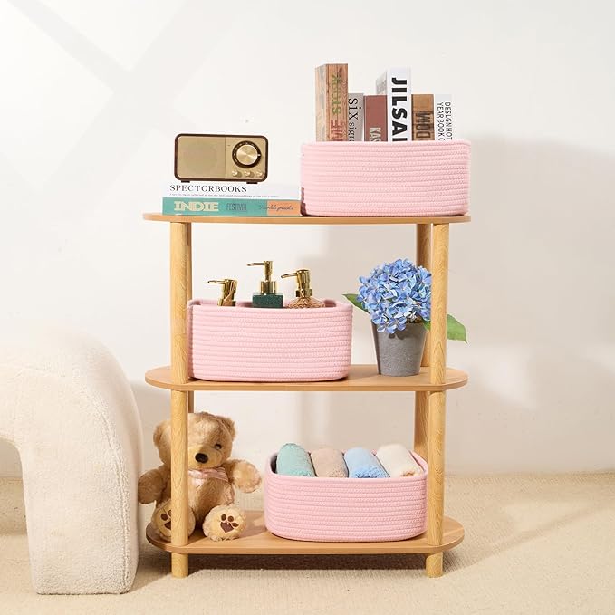 Small Storage Baskets for Organizing | Closet Organizer Bins | Shelf Toy Basket - Image 6