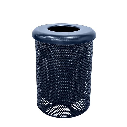 COATEDOUTDOORFURNITURE RFT-P-TXTDBL Heavy Duty Round Trash Receptacle by CoatedOutdoorFurniture