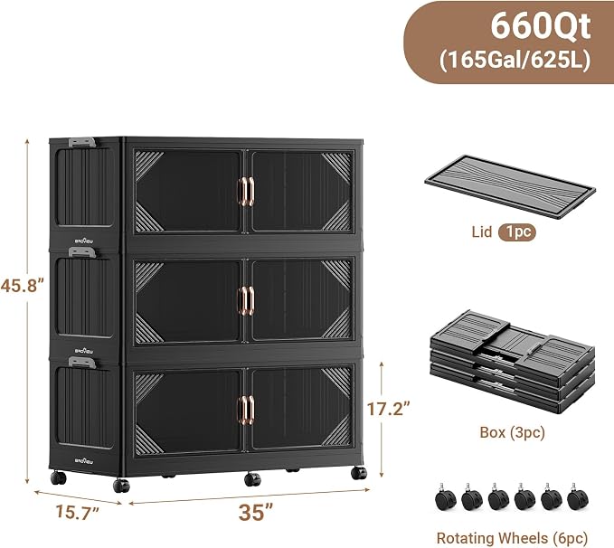 165Gal Plastic Stackable Storage Bins - Image 2