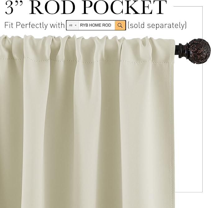 RYB HOME Small Curtains for Door Windows - Image 2