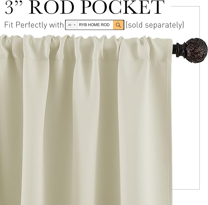 RYB HOME Small Window Curtains - Image 2