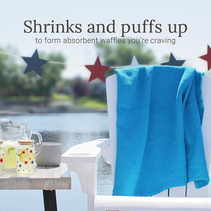 GILDEN TREE Waffle Bath Sheet Large Bath Towels Quick Dry Thin Body Towels - Image 3