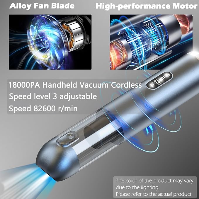 TEZILON Car Vacuum Cleaner 18000Pa Powerful Suction HEPA Filter, Portable - Image 2