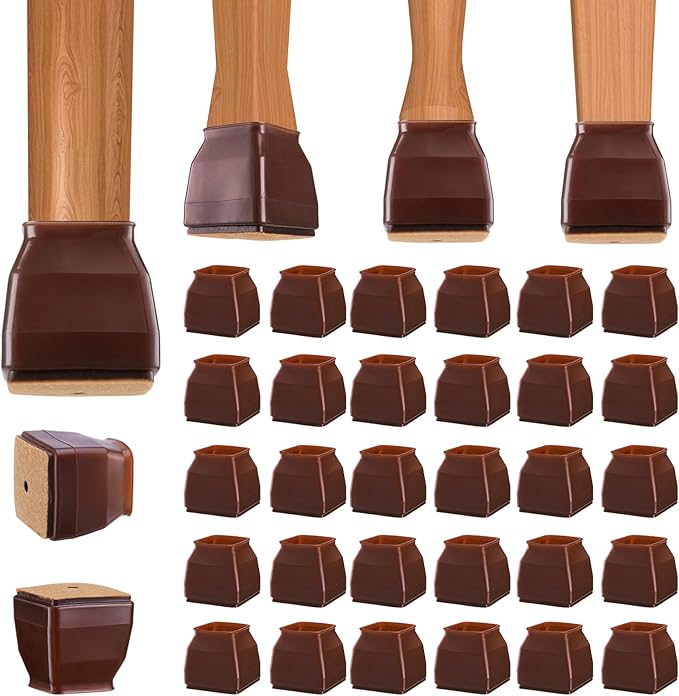 BALEINE 32 Pack Silicone Chair Leg Floor Protectors, Stool Leg Protectors Cap by BALEINE