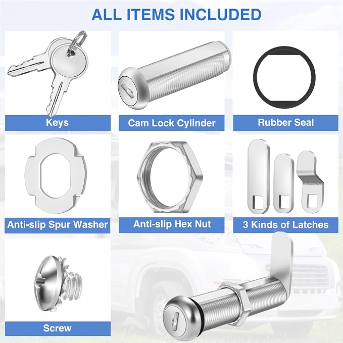 Cabinet Lock with Keys, Heavy Duty Cabinet Cam Lock Set - Image 7