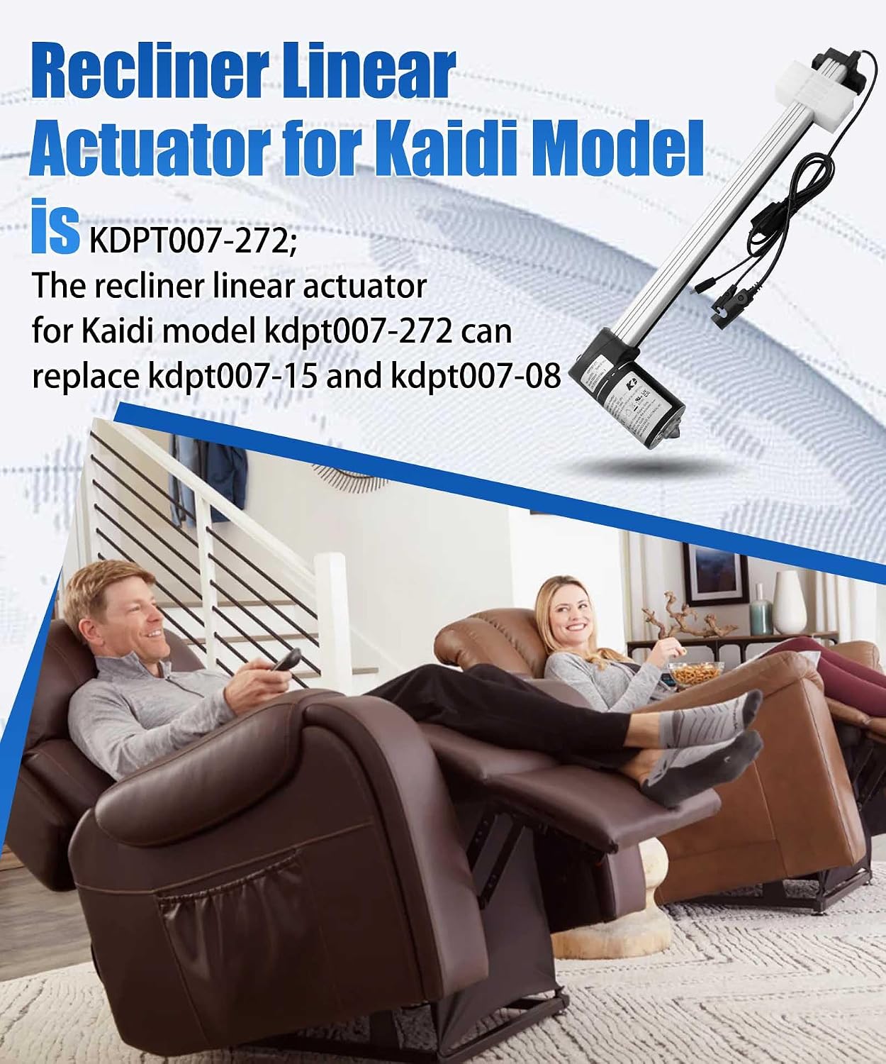 Linear Actuator KDPT007-272 Replacement for Kaidi Power Recliner Lift Chair Motor Sofa