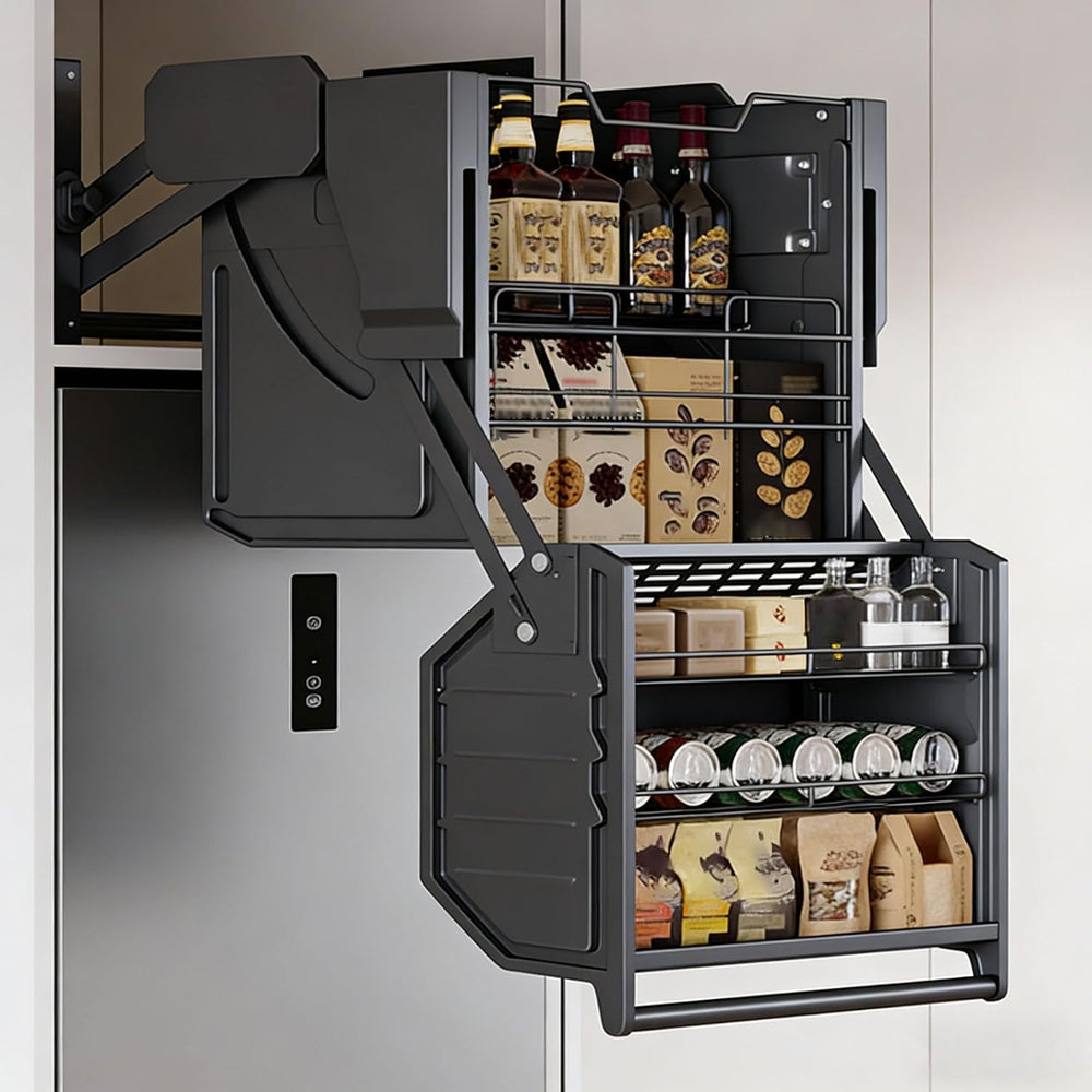 Double-Body Top Cabinet Lift Basket Pull Down Shelf Cabinet Organizer Removab...