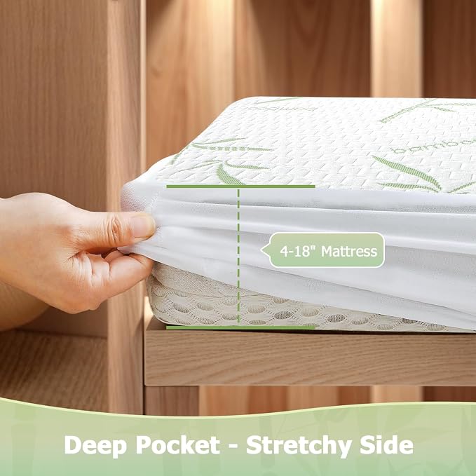 Mattress Protector Soft Crib Rayon Bamboo Waterproof Mattress Pad Cover - Image 5