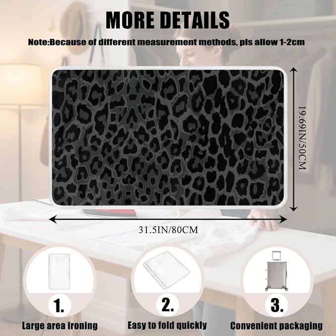 Black Ironing Mat Portable Leopard Print Ironing Pad - Image 7