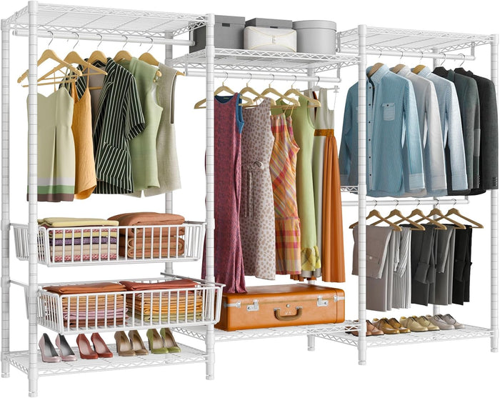 VIPEK V10 Heavy Duty Clothes Rack Wire Garment Rack Cloaet System, White