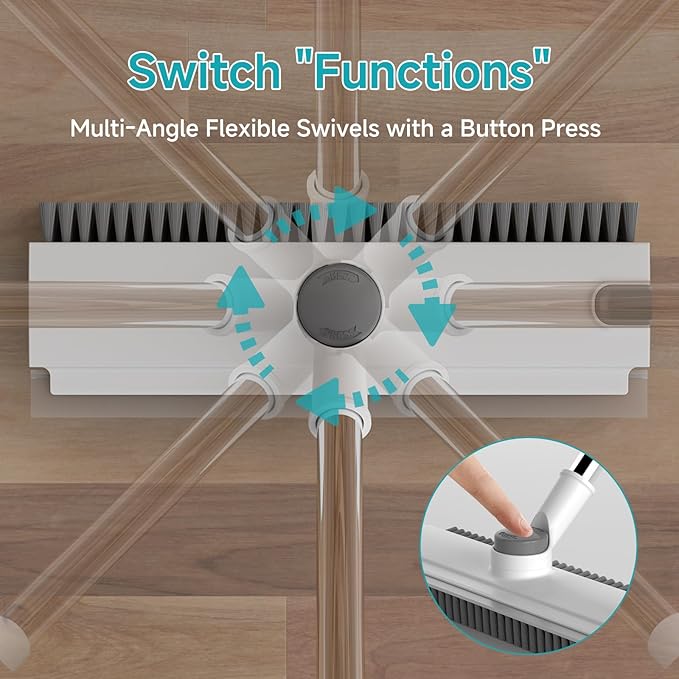 Floor Scrub Brush with Long Handle Length Adjustable, 3 in 1 Heavy-Duty Stiff - Image 4