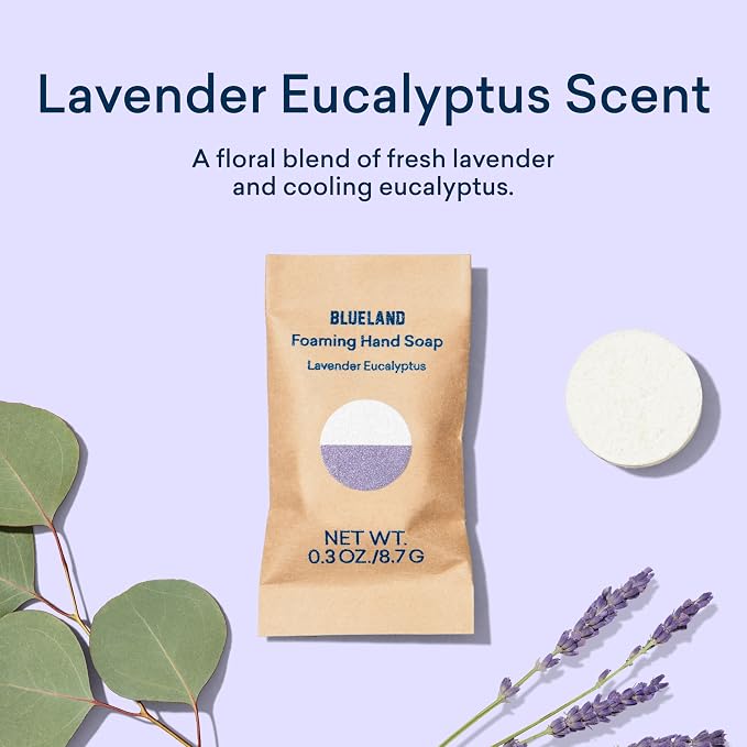 BLUELAND Foaming Hand Soap Refill Tablets, Lavender Eucalyptus Scent, Eco - Image 4