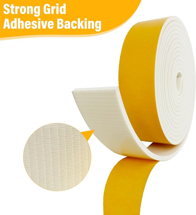 Weather Stripping Foam Tape, 17 Ft Door Seal Strip, EVA Material, High Density - Image 6