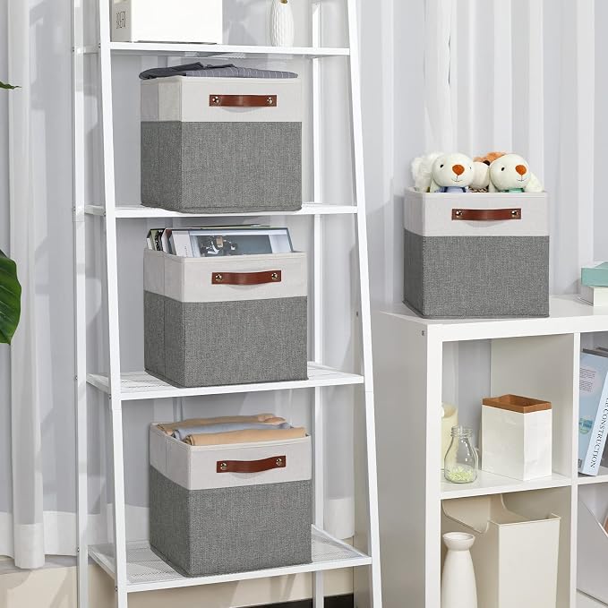 Temary Cube Storage Bins 4 Pack Storage Cubes 11×11 Fabric Storage Bins