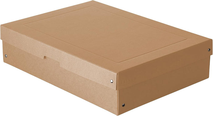FALKEN Original PureBox Nature. Made in Germany, 100 mm high, DIN A3. Storage box with lid made of sturdy cardboard, vegan gift box, transport box, all-purpose box, brown