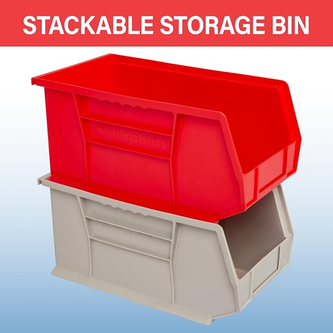 Akro-Mils 30240 AkroBins Plastic Storage Bins, Space-Saving Stackable Bins