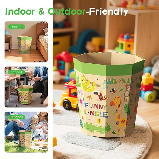 6-Pack Cardboard Trash Can – Foldable, Recyclable, Plastic-Free & Reusable - Image 3