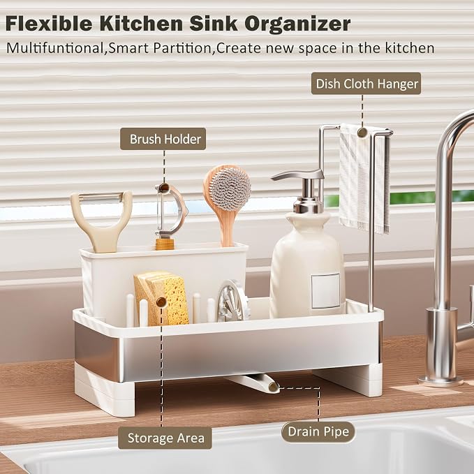 Sponge Holder for Kitchen Sink, Sink Caddy Organizer - Image 3