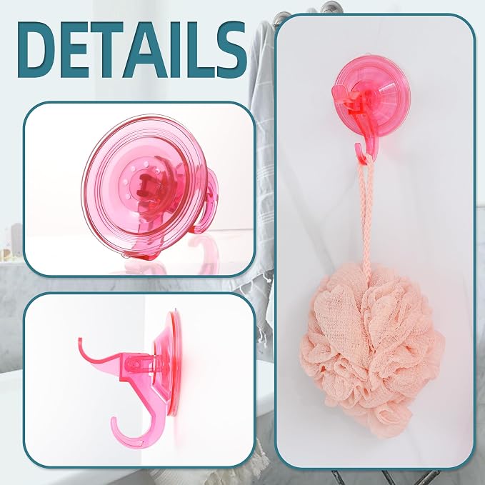 Antimbee Suction Hooks, 5 Pack Clear Hanger, Removable Small Suction Cups - Image 2
