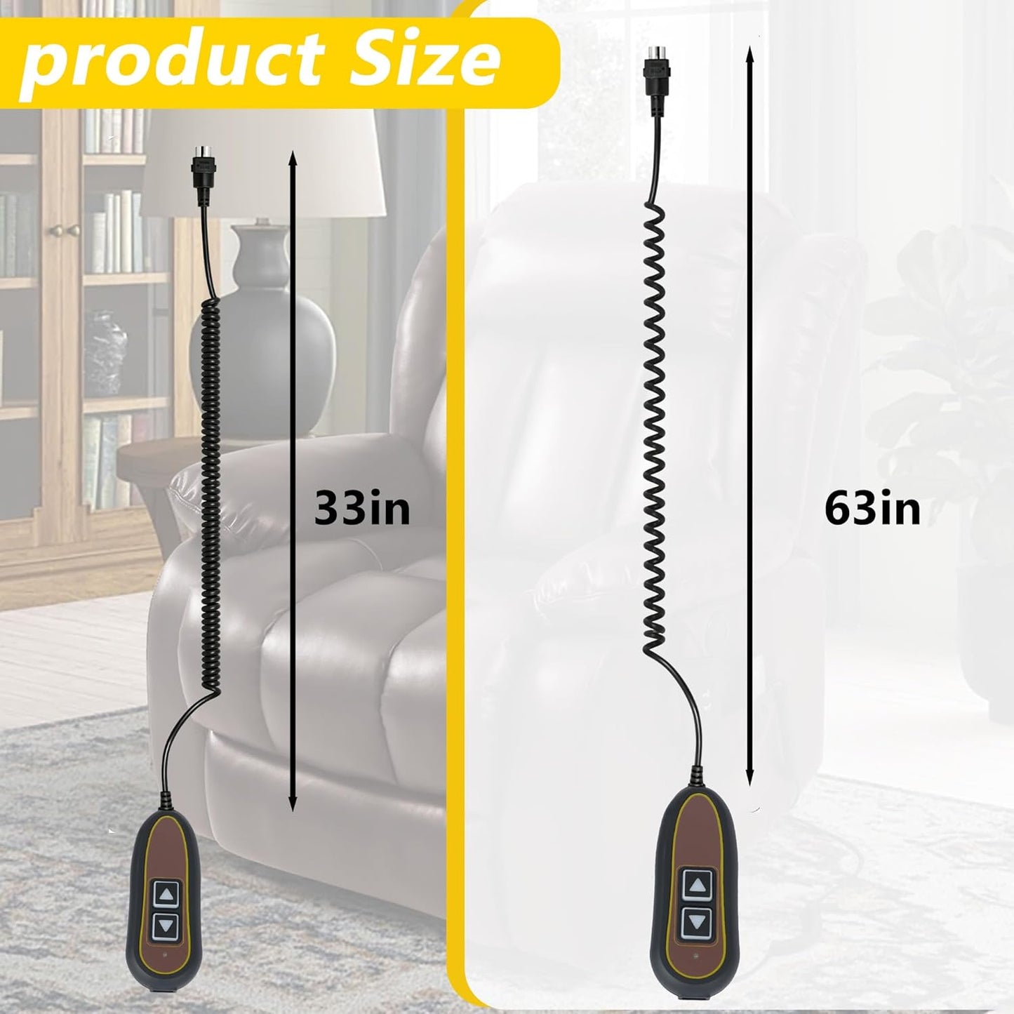 2 Button 5 Pin Remote ZK1200-HC Hand Control Replacement for Power Lift Recliner | Compatible for Golden Technologies Ultra Comfort | Built-in USB and Backlight Universal Remote for Massage Chair