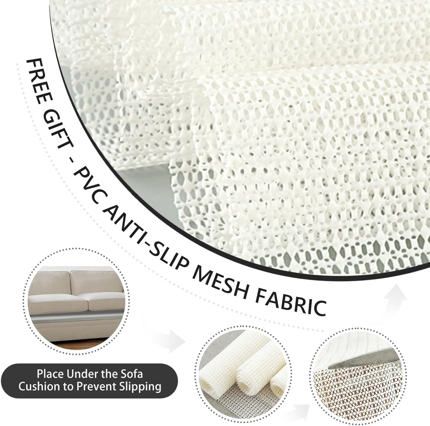Couch Cushion Support High Density Foam 24X24X2.4 Inches Sofa Couch Supports for Sagging Cushions Light Grey 3Pc with Anti Slip Mesh Fabric