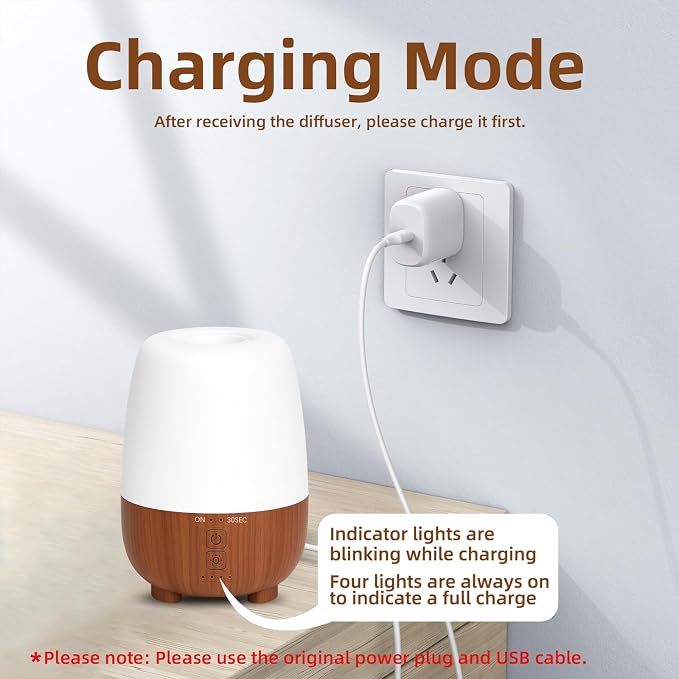 150ML Rechargeable Battery Operated Essential Oil Diffuser, Portable Cordless - Image 3