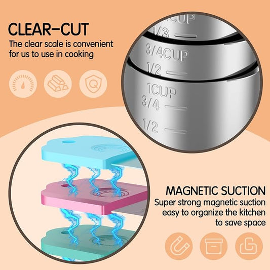 Magnetic Measuring Cups, 7 Stainless Steel Nesting Measuring Cup Set - Image 2