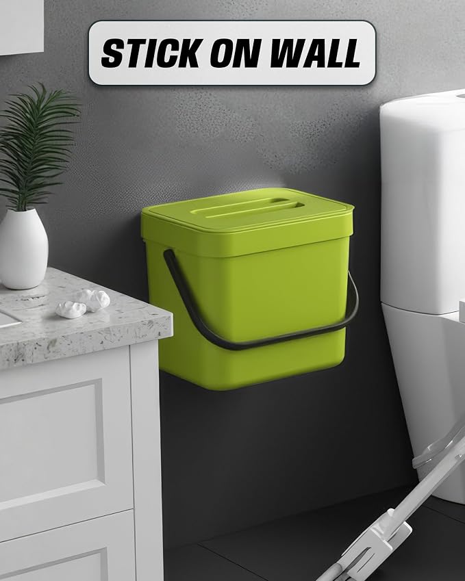 Countertop Compost Bin Kitchen, 1.8 Gallons Hanging Trash Can - Image 4
