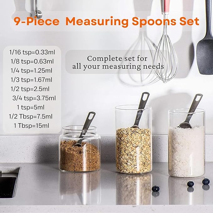 14PCS Measuring Spoons Set, 1 tbsp, 1/2 tbsp, and 1-1/16tsp Stainless Steel - Image 2